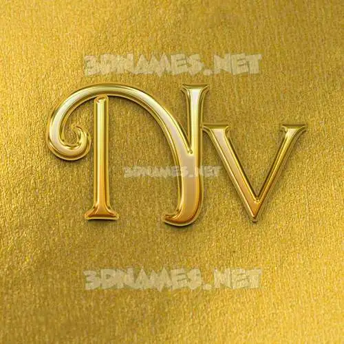 nv in All Gold style - 3D name wallpaper nv in All Gold style - 3D name wallpaper