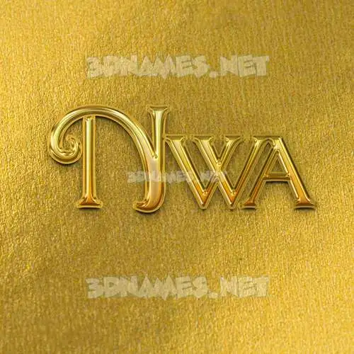 nwa in All Gold style - 3D name wallpaper