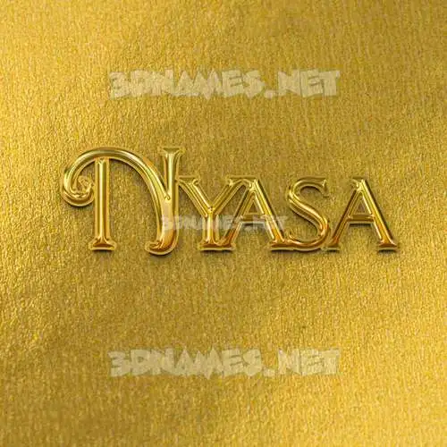nyasa in All Gold style - 3D name wallpaper