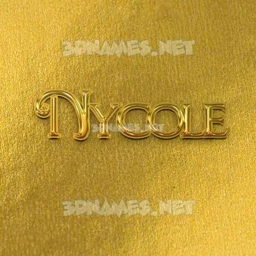 nycole in All Gold style - 3D name wallpaper