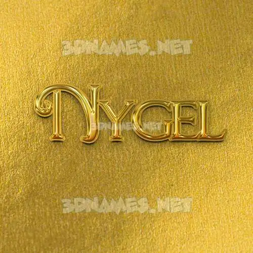nygel in All Gold style - 3D name wallpaper