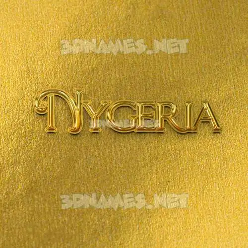 nygeria in All Gold style - 3D name wallpaper