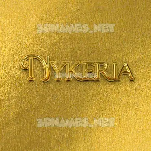 nykeria in All Gold style - 3D name wallpaper nykeria in All Gold style - 3D name wallpaper