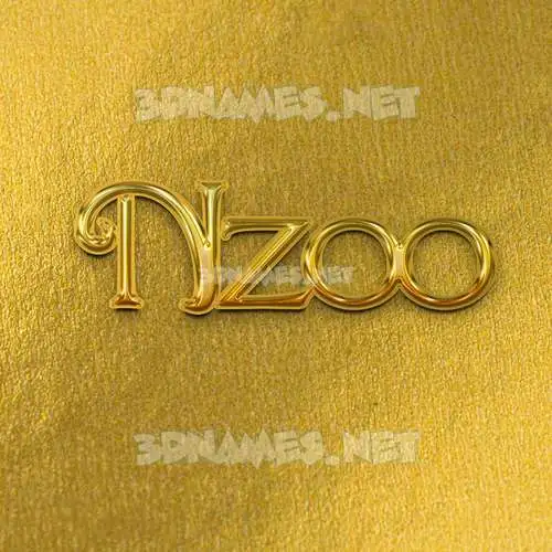 nzoo in All Gold style - 3D name wallpaper