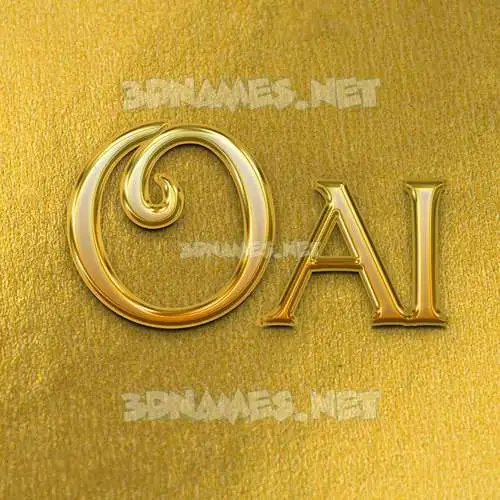 oai in All Gold style - 3D name wallpaper