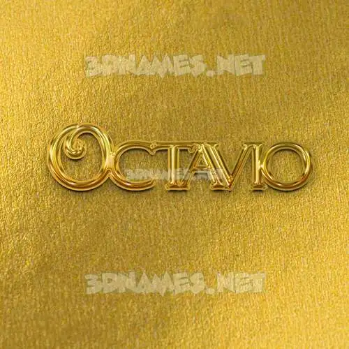 octavio in All Gold style - 3D name wallpaper