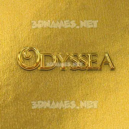 odyssea in All Gold style - 3D name wallpaper odyssea in All Gold style - 3D name wallpaper