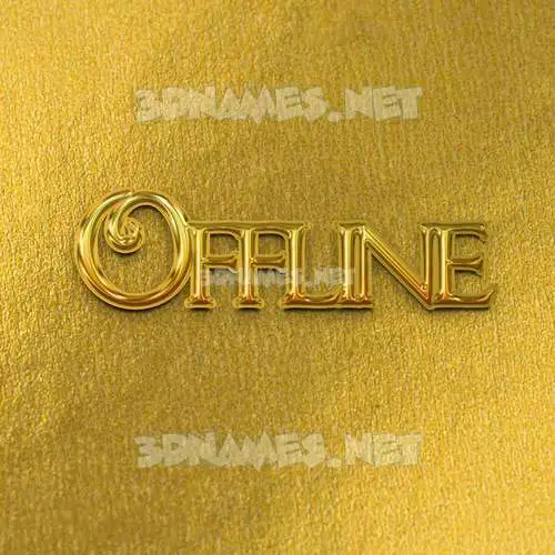 offline in All Gold style - 3D name wallpaper offline in All Gold style - 3D name wallpaper
