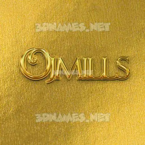 ojmills in All Gold style - 3D name wallpaper