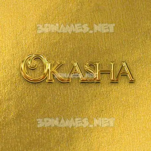 okasha in All Gold style - 3D name wallpaper okasha in All Gold style - 3D name wallpaper