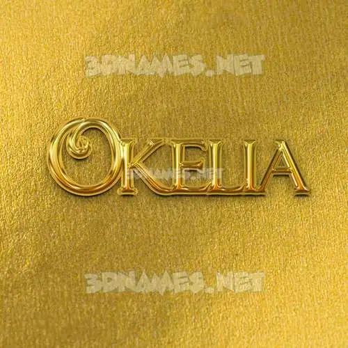 okelia in All Gold style - 3D name wallpaper