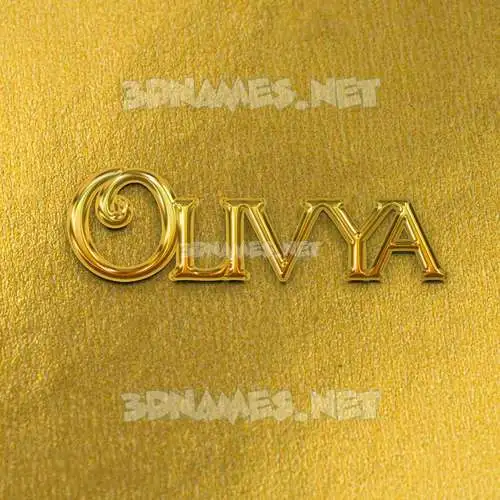 olivya in All Gold style - 3D name wallpaper