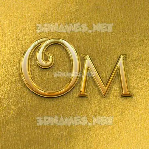 om in All Gold style - 3D name wallpaper om in All Gold style - 3D name wallpaper