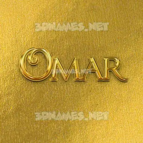 omar in All Gold style - 3D name wallpaper