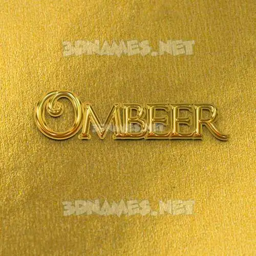 ombeer in All Gold style - 3D name wallpaper