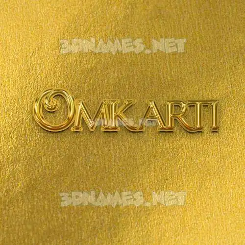 omkarti in All Gold style - 3D name wallpaper