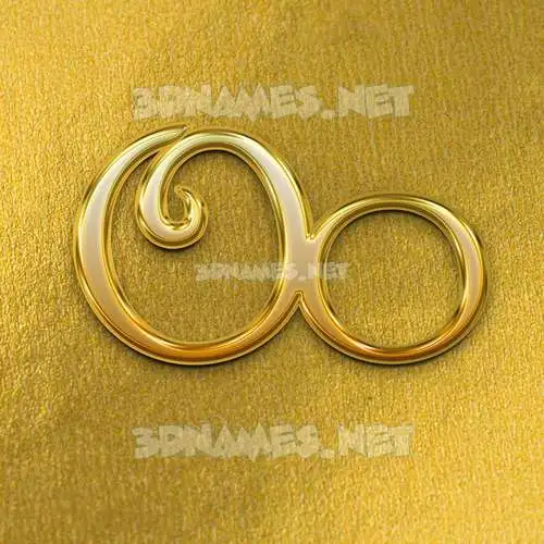 oo in All Gold style - 3D name wallpaper