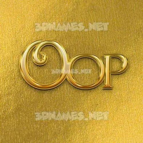 oop in All Gold style - 3D name wallpaper