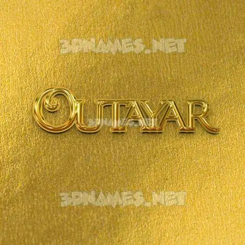 outayar in All Gold style - 3D name wallpaper outayar in All Gold style - 3D name wallpaper
