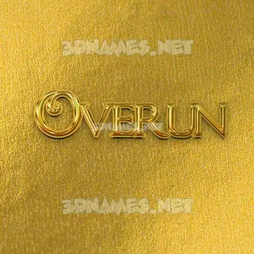 overun in All Gold style - 3D name wallpaper overun in All Gold style - 3D name wallpaper