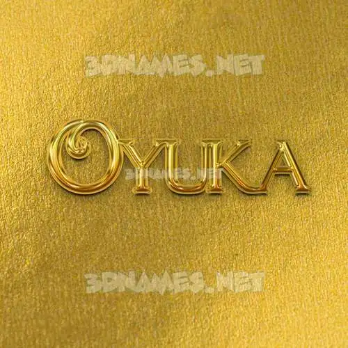 oyuka in All Gold style - 3D name wallpaper oyuka in All Gold style - 3D name wallpaper