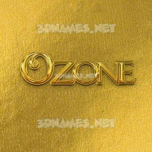 ozone in All Gold style - 3D name wallpaper