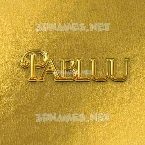 pabluu in All Gold style - 3D name wallpaper