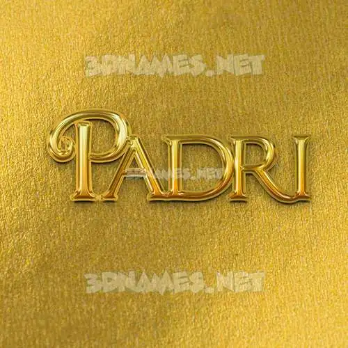 padri in All Gold style - 3D name wallpaper padri in All Gold style - 3D name wallpaper