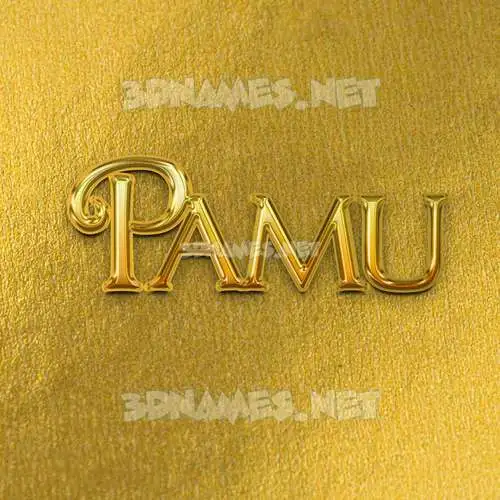pamu in All Gold style - 3D name wallpaper