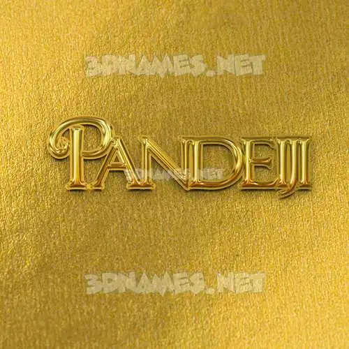 pandeiji in All Gold style - 3D name wallpaper