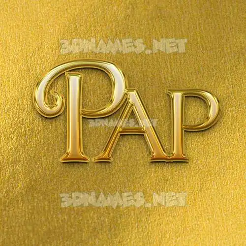 pap in All Gold style - 3D name wallpaper