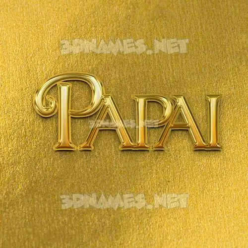 papai in All Gold style - 3D name wallpaper papai in All Gold style - 3D name wallpaper