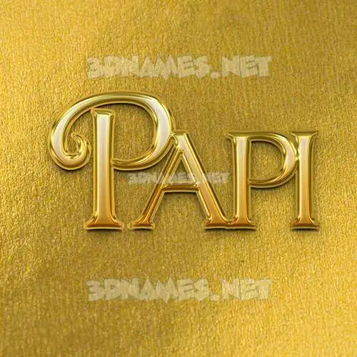 papi in All Gold style - 3D name wallpaper