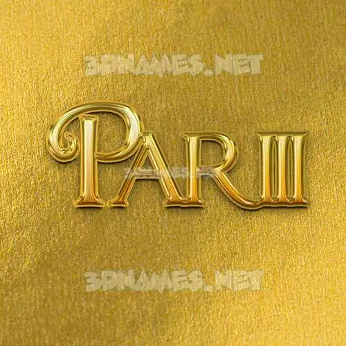 pariii in All Gold style - 3D name wallpaper