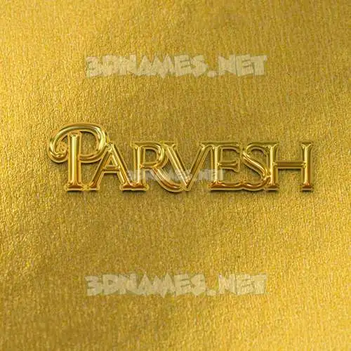 parvesh in All Gold style - 3D name wallpaper