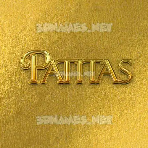 patitas in All Gold style - 3D name wallpaper