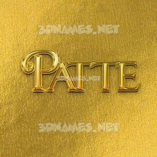 patte in All Gold style - 3D name wallpaper