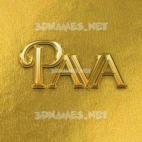 pava in All Gold style - 3D name wallpaper pava in All Gold style - 3D name wallpaper