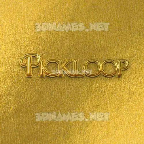 pickloop in All Gold style - 3D name wallpaper