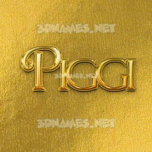 piggi in All Gold style - 3D name wallpaper
