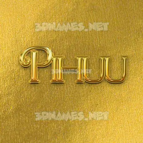 pihuu in All Gold style - 3D name wallpaper pihuu in All Gold style - 3D name wallpaper
