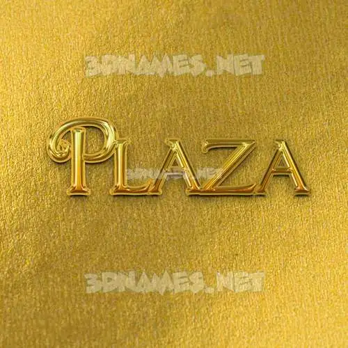 plaza in All Gold style - 3D name wallpaper
