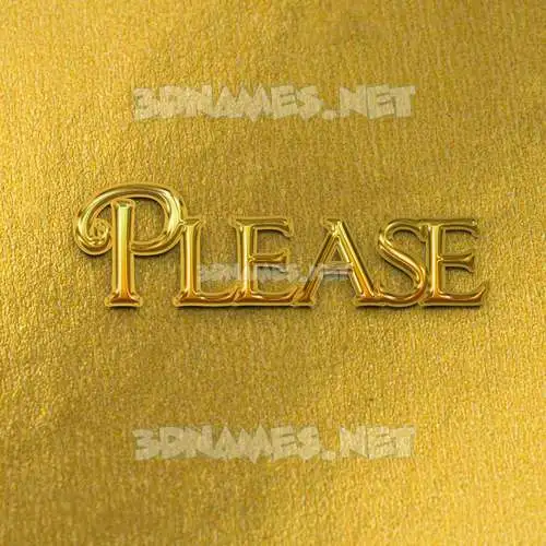 please in All Gold style - 3D name wallpaper please in All Gold style - 3D name wallpaper