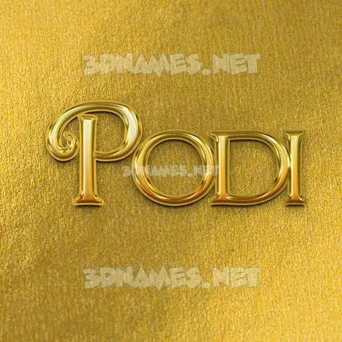 podi in All Gold style - 3D name wallpaper podi in All Gold style - 3D name wallpaper