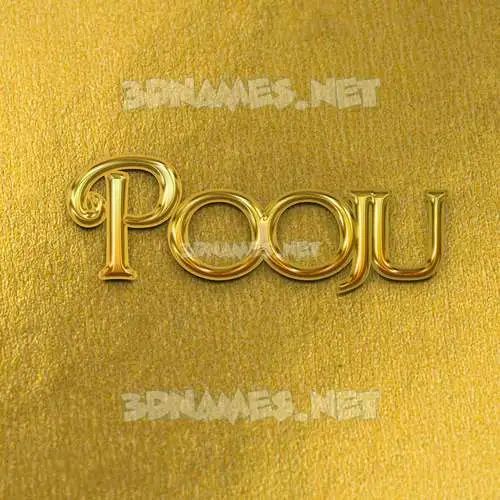 pooju in All Gold style - 3D name wallpaper pooju in All Gold style - 3D name wallpaper