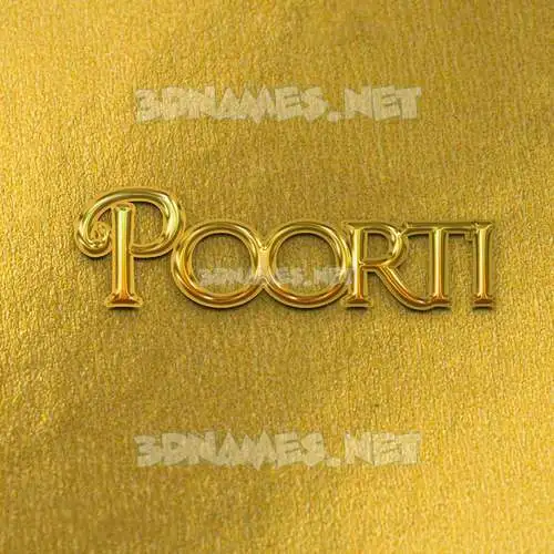 poorti in All Gold style - 3D name wallpaper poorti in All Gold style - 3D name wallpaper