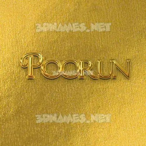 poorun in All Gold style - 3D name wallpaper poorun in All Gold style - 3D name wallpaper
