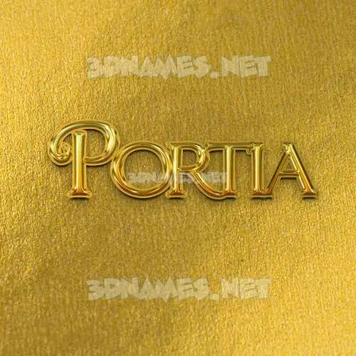 portia in All Gold style - 3D name wallpaper