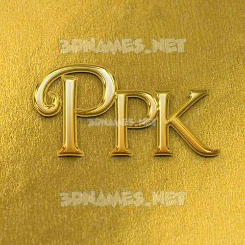 ppk in All Gold style - 3D name wallpaper