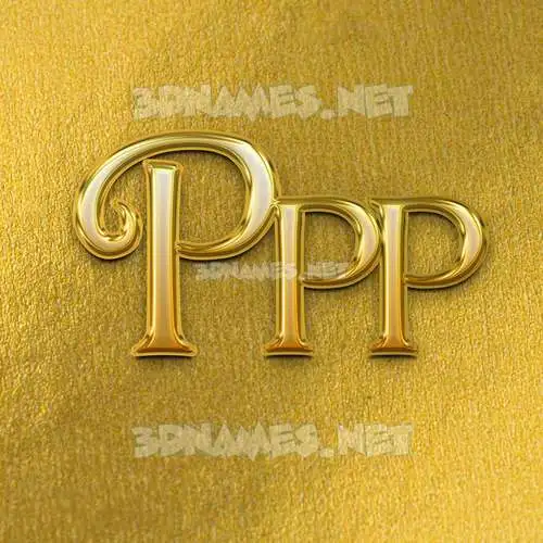 ppp in All Gold style - 3D name wallpaper ppp in All Gold style - 3D name wallpaper